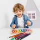 Музикален инструмент Flippy Xylophone, дървен, 8 музикални ноти, 2 перкусионни пръчки, 4-6 години, многоцветен