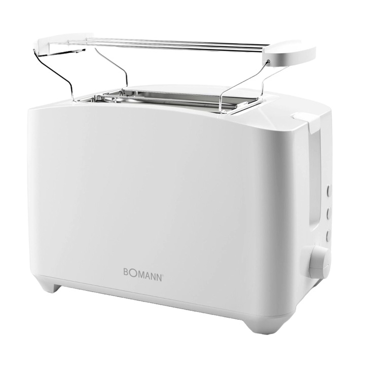Тостер Bomann, TA6065CBW, 750W, 2 филийки, 7 степени, размразяване ...