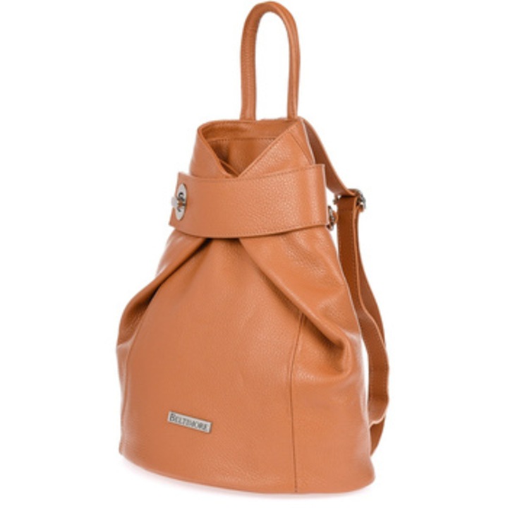 Női hátizsák, Beltimore, Valódi bőr, Barna