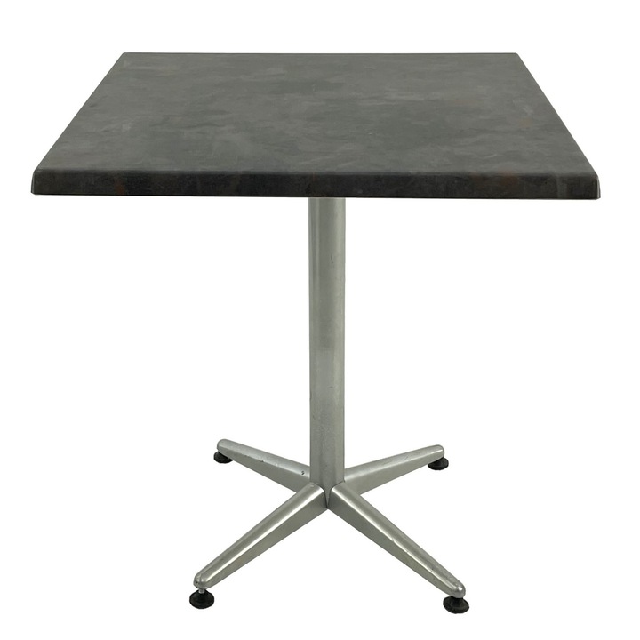 Masa patrata pentru restaurant 80x80xh74cm, Raki Metalic Oxid, blat werzalit si picior metalic gri