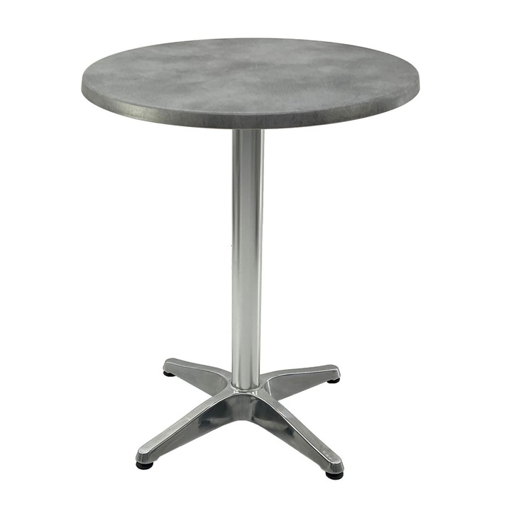 Masa bistro rotunda D60xh74cm Raki Copperfield, blat werzalit si baza din aluminiu