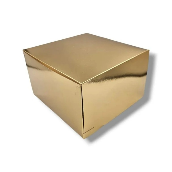 Set cutii tort aurii square, 25 buc, dimensiune 19x19x13 cm