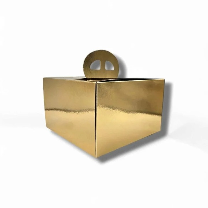 Set cutii tort aurii pie handle, 25 buc, dimensiune 12x12x12 cm
