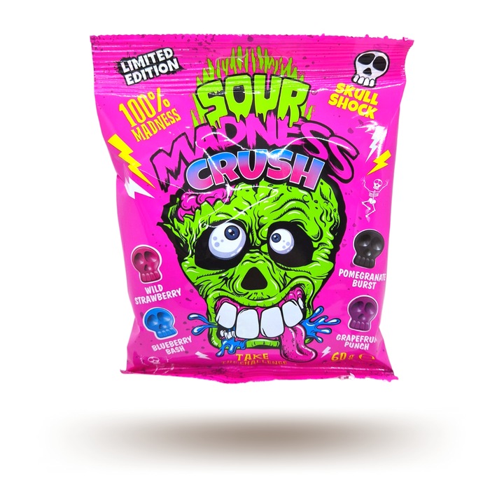 Bomboane Acre Sour Madness Crush Skull Shock 60g
