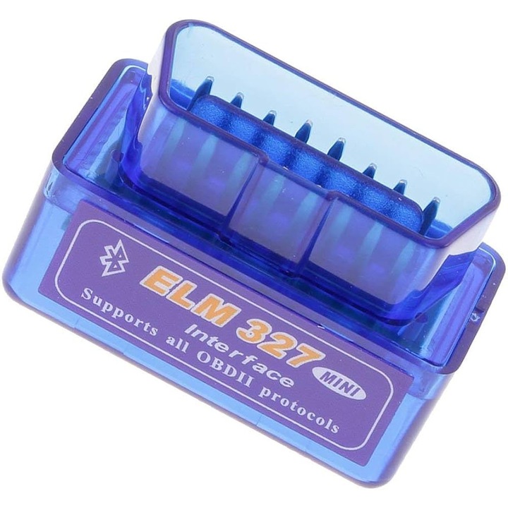OBD autódiagnosztikai készülék, ELM, modell 327 – 238259, kék