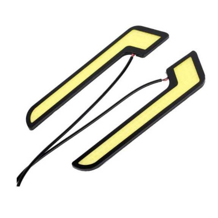 Set 2 Lumini de zi cu LED, model 1107105/01 - 110268, negru/galben