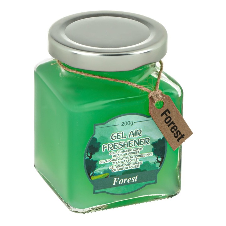 Szobafrissítő Shopiens® gél formájában, üvegedényben, erdei illat, 200 gr
