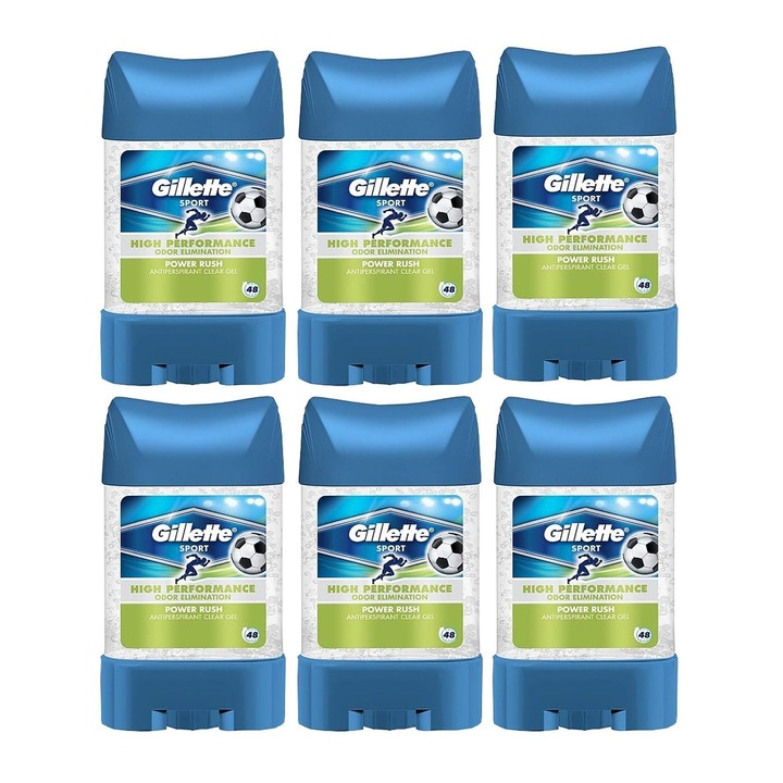 Set 6x Gillette Power Rush Deodorant Clear 70ml