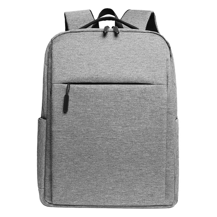 Интелигентна чанта, Baronn, USB порт, 2 ципа, разделена на отделения, водоустойчива, 42 x 34 x 12 см, сива