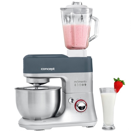 Robot de bucatarie Concept RM-4420, 650 W, Bol 4 l, Blender 1,5L Sticla, Masina de tocat, 6 Viteze, Inox