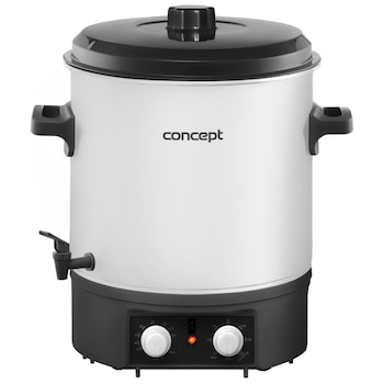 Aparat de conserve Concept ZH0030, 27 l, interior Inox, timer, Alb/Negru Aparat de conserve Concept ZH0030, 27 l, interior Inox, timer, Alb/Negru