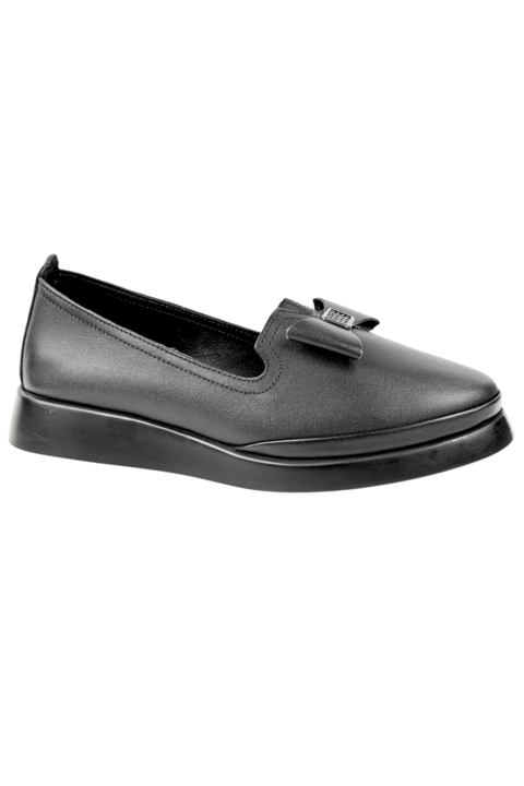 Pantofi casual, dama, ANNA VIOTTI, K78 negru, piele naturala, Negru