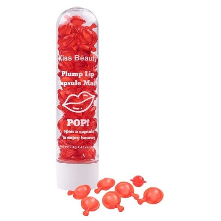 Ajaktérfogatú kapszulakészlet, Kiss Beauty, Plump Lip Mask Pop kapszula, 45 Kapszulák x 0.4 g
