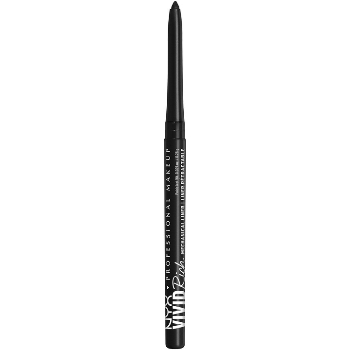 Creion mecanic pentru conturarea ochilor cu finisaj mat, Nyx Vivid Rich Mechanical, 16 negru, 0.28 g