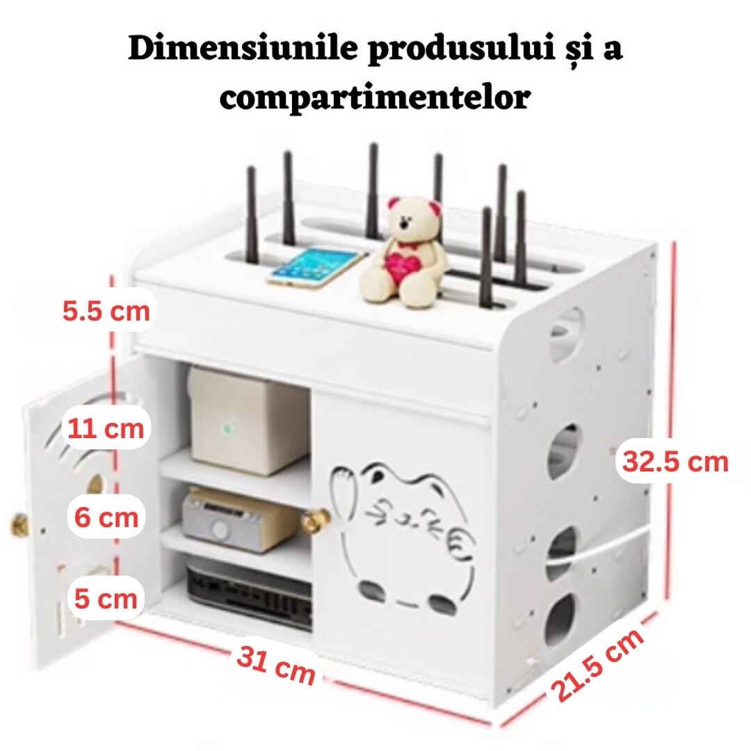 Raft Suport Router Wireless Seezesol Solution™ pentru mascare fire si ...