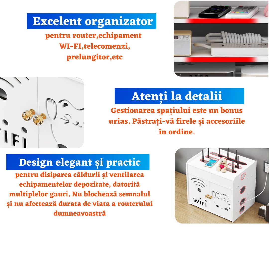 Raft Suport Router Wireless Seezesol Solution™ pentru mascare fire si ...