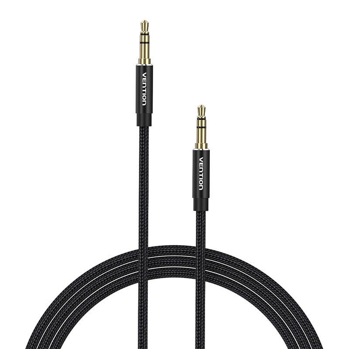 Cablu audio Vention BAWBF de 3,5 mm 1 m Negru