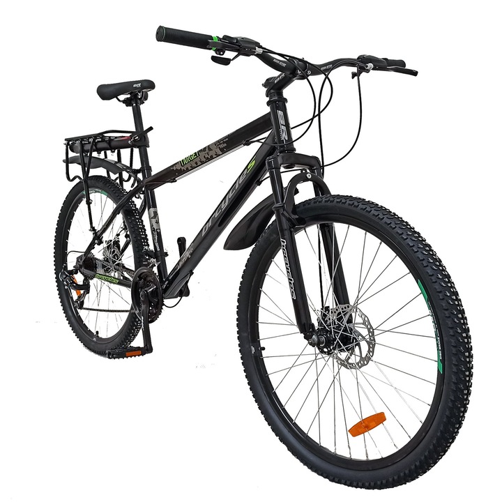 Bicicleta MTB 29" TG Carrier, cadru otel 17', manete secventiale, frane disc, 21 viteze, negru/argintiu SHIMANO