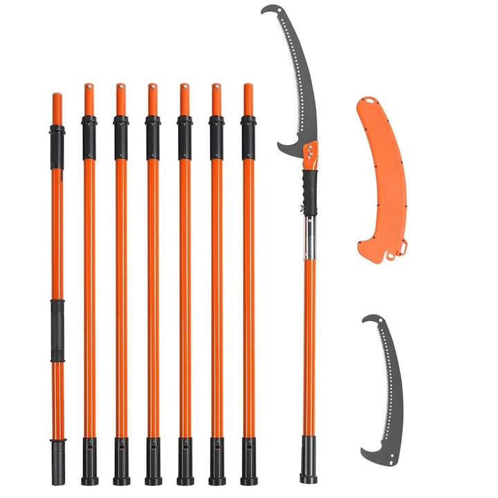 Разтегателен трион Vevor с дължина 2,24-8,24 м, елементи от фибростъкло, острие от въглеродна стомана