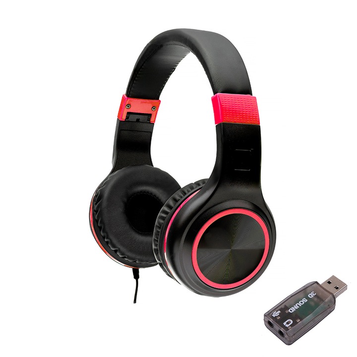 Слушалки Spacer SPHS-PEARL-RD-USB