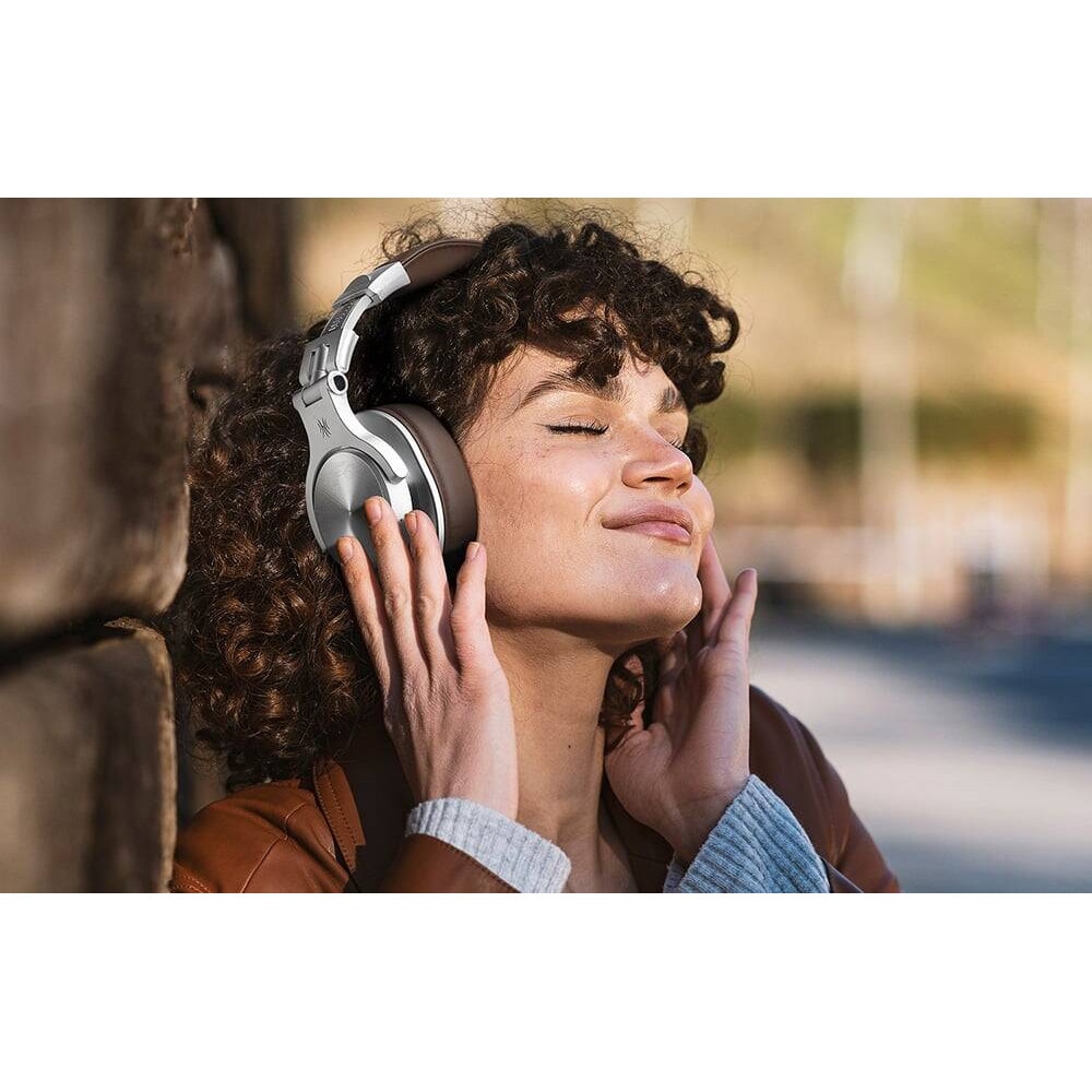Casca OneOdio wireless, cu fir, tip over ear, utilizare multimedia, DJ, conectare prin Bluetooth 5.2 | Jack 3.5 mm | Jack 6.35 mm, difuzor 40 mm, impedanta 32 Ohm, acumulator 650 mAh, argintiu