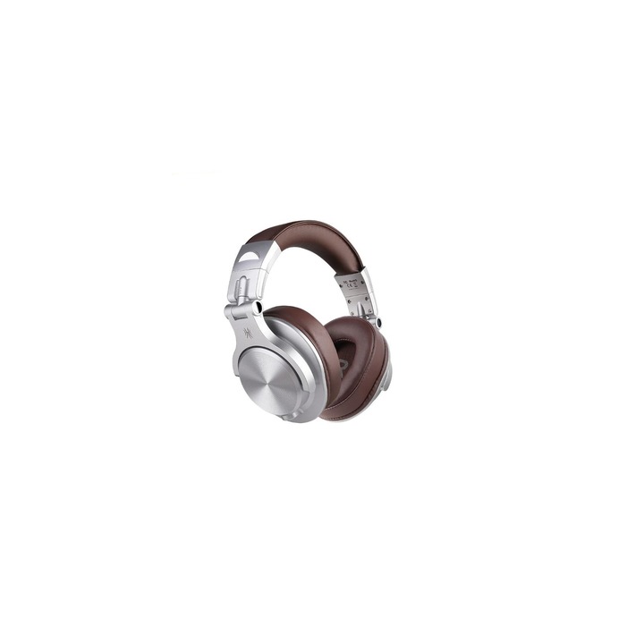 Casca OneOdio wireless, cu fir, tip over ear, utilizare multimedia, DJ, conectare prin Bluetooth 5.2 | Jack 3.5 mm | Jack 6.35 mm, difuzor 40 mm, impedanta 32 Ohm, acumulator 650 mAh, argintiu