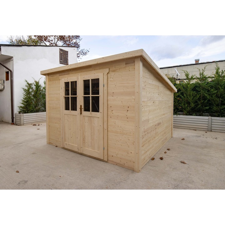 Casuta de gradina BASIC 2980 x 3020 mm, grosime 20 mm, natur