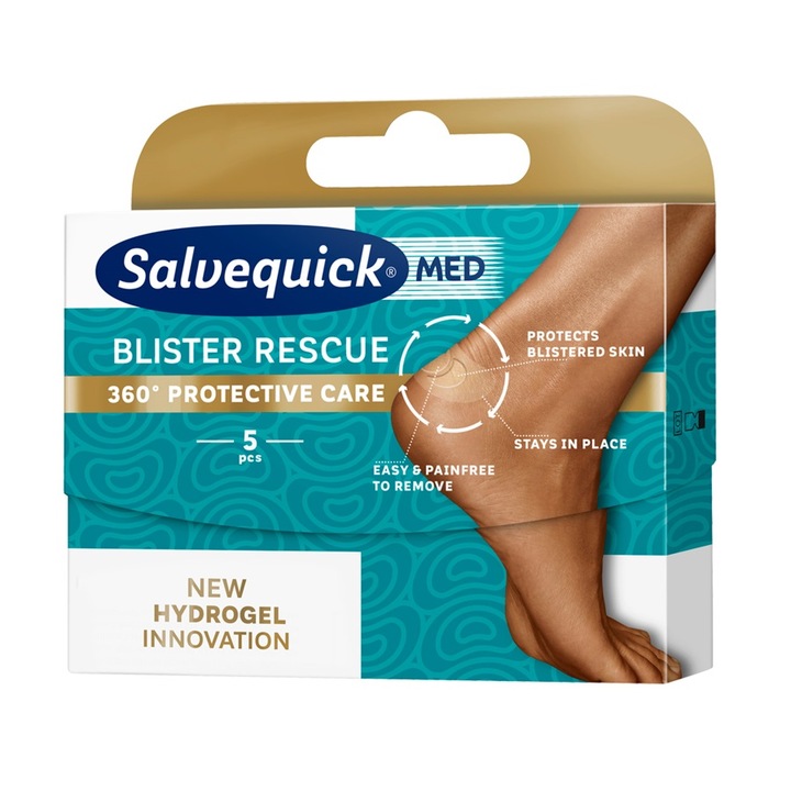 Комплект от 5 хидрогелни лепенки, Salvequick, Transparent