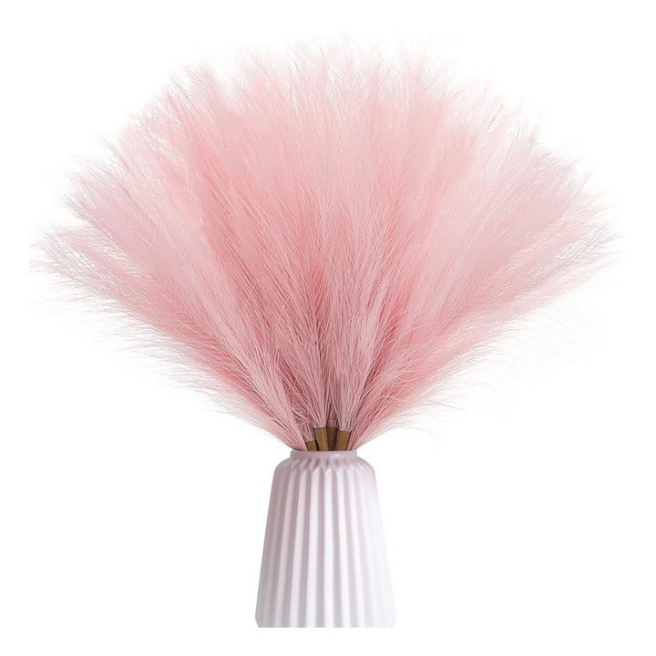 Комплект от 3 нишки синтетична трева Pampas за дизайн, събития и интериорни декорации DAVIDAMI CONCEPT® Височина 45 см, розова