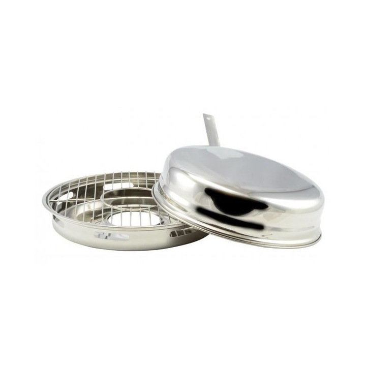 Скара с капак и дръжка, неръждаема стомана, за печка, 32,50 х 13,50 см, Grunberg JN866