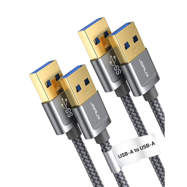 Adatkábel, Jsaux, 2 db, USB A - USB A, 5GBPS, univerzális, 2+1 m, aranyozott