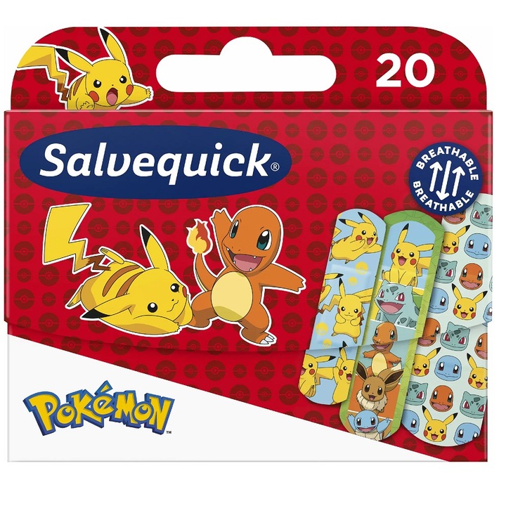 Комплект от 20 лепенки Pokemon, Salvequick, Multicolor