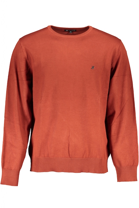 Ferfi pulover narancssarga Slim fit szabassal logoval, Narancssárga