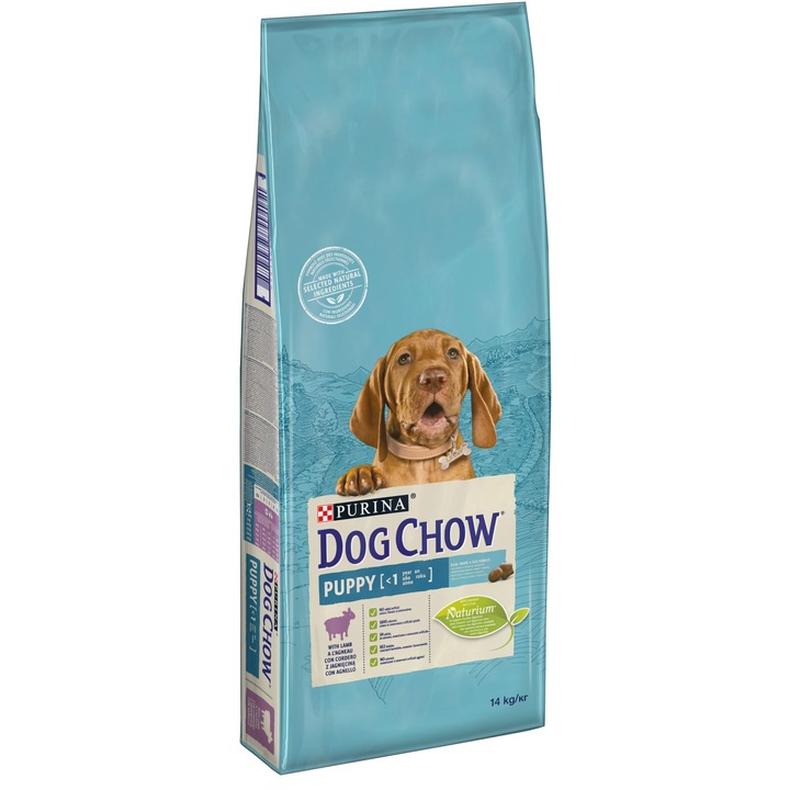 Суха храна за кучета Dog Chow Puppy, Агнешко и ориз, 14 кг