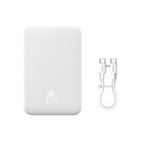 Acumulator extern Baseus Magnetic Mini Wireless, 20000mAh, Incarcare rapida, 20W, cablu USB-C inclus, Alb