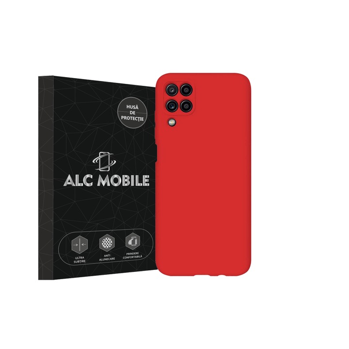 Калъф Soft Touch, тънък, ALC Mobile, противоударен, съвместим със Samsung Galaxy A12, Червен Tpu
