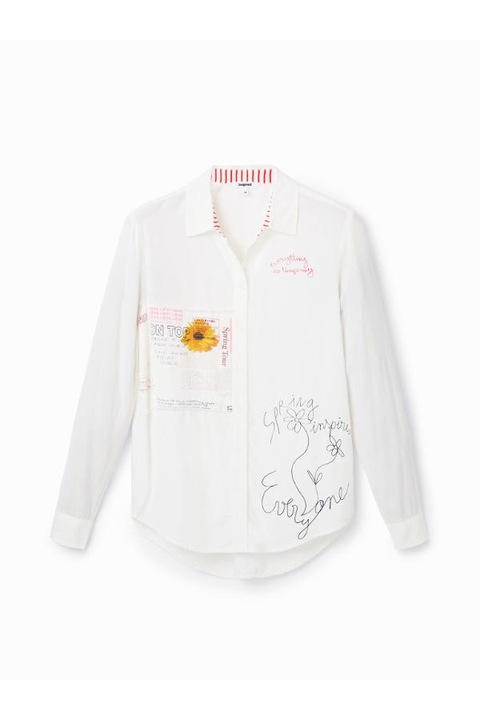Дамска риза, Desigual, 302484485, Вискоза, Бял, L