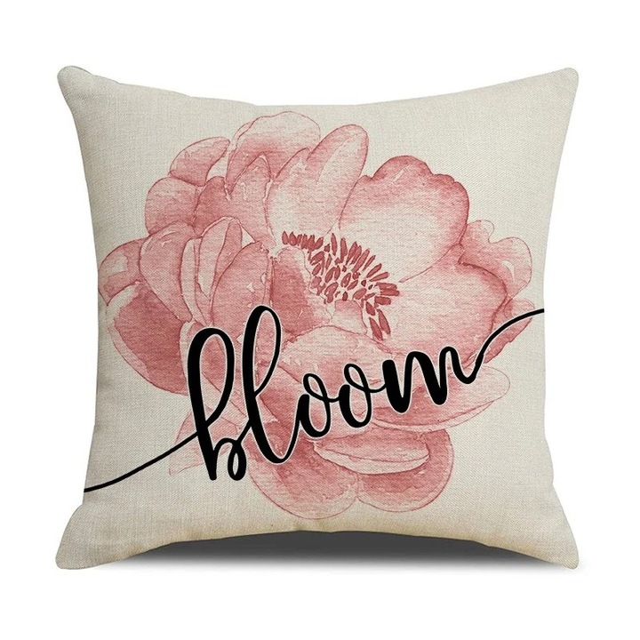 Feta de perna decorativa, Poliester,Bloom, 45x45 cm, Bej