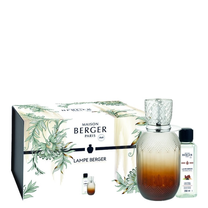 Set Berger lampa catalitica Berger Evanescence Tan cu parfum Mystic Leather, 250ml