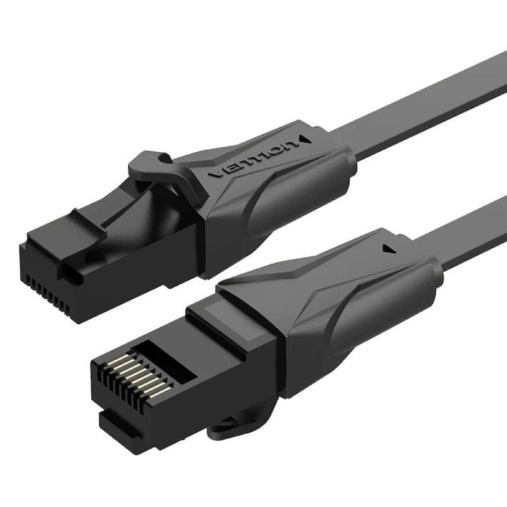 Cablu plat Vention Cat6 UTP Ethernet RJ45, 0.75m, negru