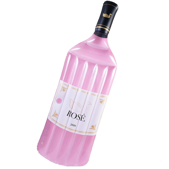Funshine felfújható matrac, pezsgősüveg modell - rózsaszín