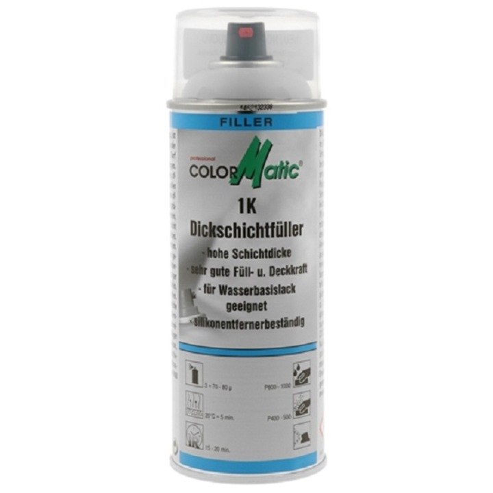 Colormatic 1K vastagrétegű töltőalapozó spray, szürke, 400 ml