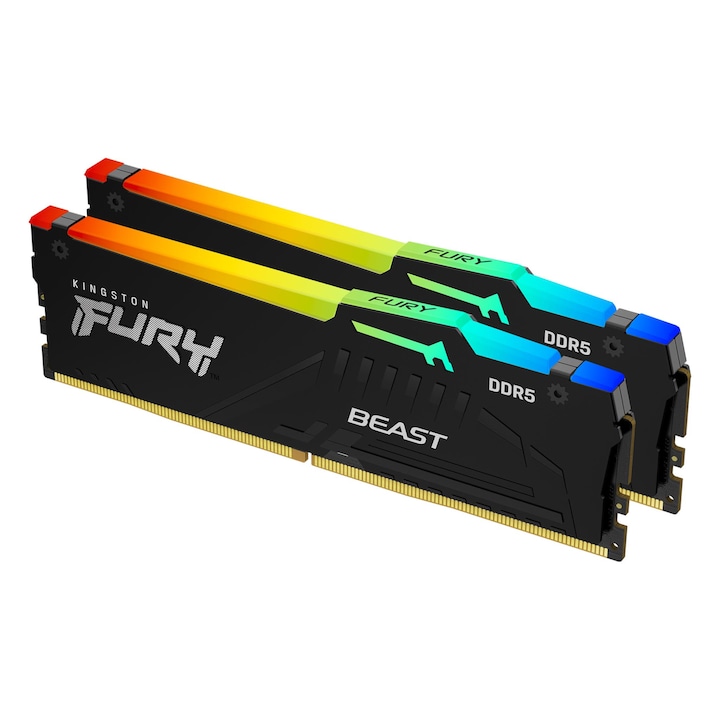 Kingston FURY Beast RGB 16GB memória, (2x8GB) DDR5, 6000MHz, CL36, DIMM