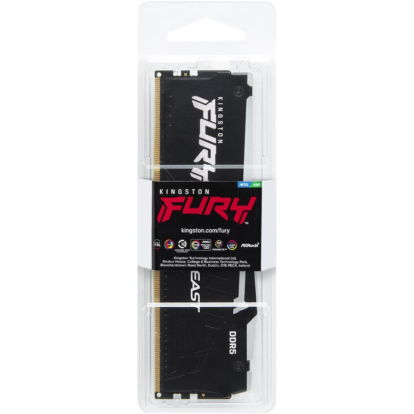 Memorie Kingston FURY Beast Black RGB EXPO, 16GB DDR5, 5600MT/s