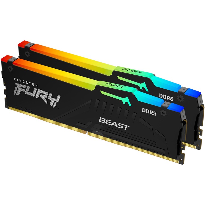Памет Kingston FURY Beast Black RGB XMP, 32GB (2x16GB) DDR5, 6000MT/s, CL30