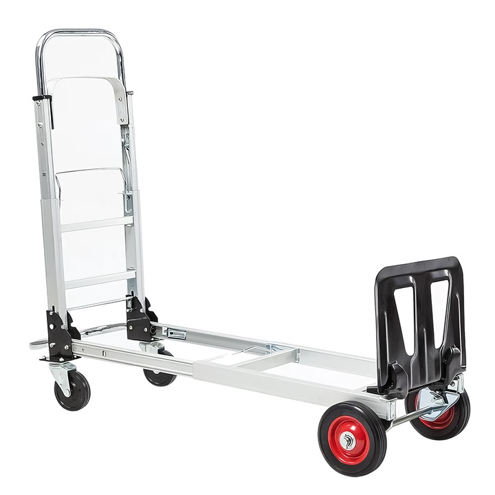 Товарна количка с платформа, Naimeed D5661, маневрена в 2 позиции, сгъваема, Алуминий, 38x105x87см