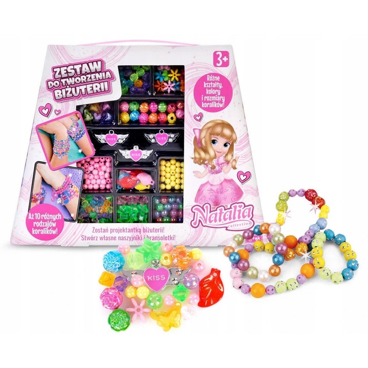 Set margele bijuterii, Diferit, Multicolor, 3+