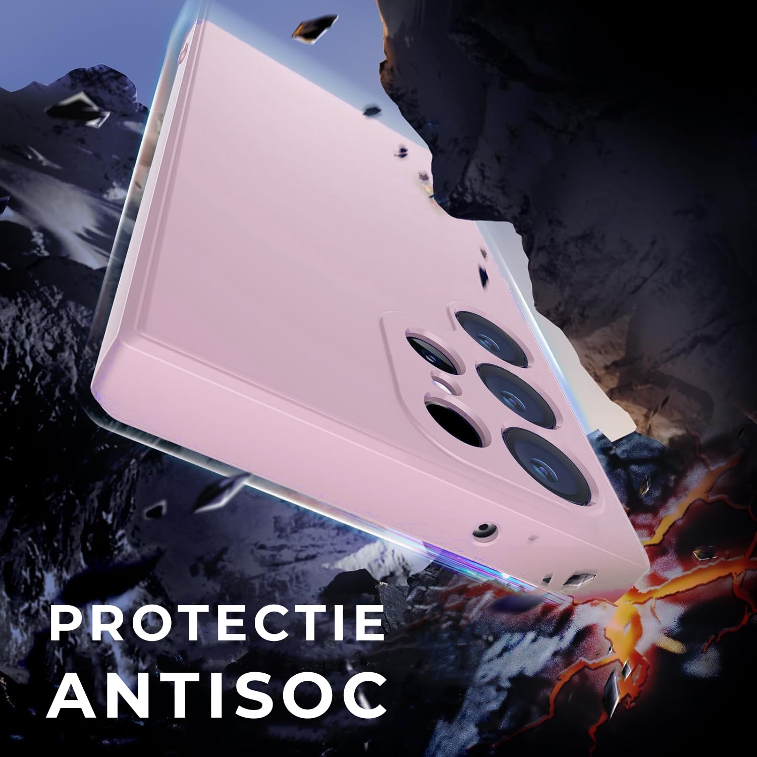 Husa pentru Samsung S24 Ultra Daden® MagCover Silicon cu MagSafe, Protectie Camera, Antisoc, Roz