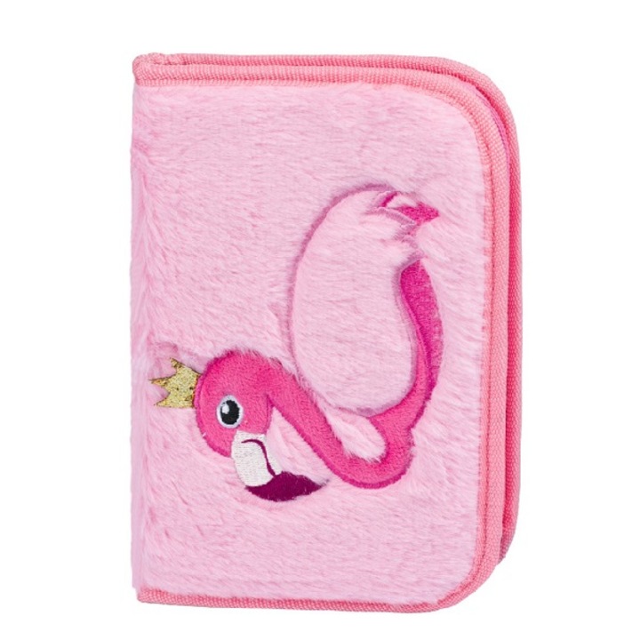 BAAGL kihajtható plüss tolltartó zsebbel - Queen Flamingo