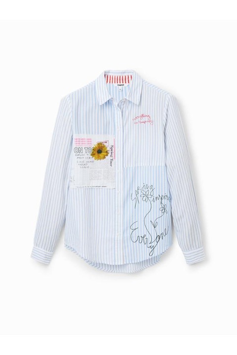 Дамска риза, Desigual, 302484522, Памук, Син, 2XL